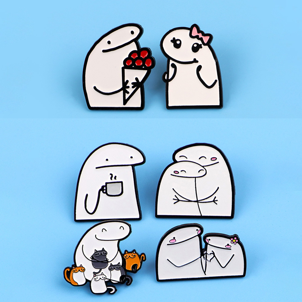 Men Accessories Drawing - Cartoon Stick Figure Drawing Lapel Pins