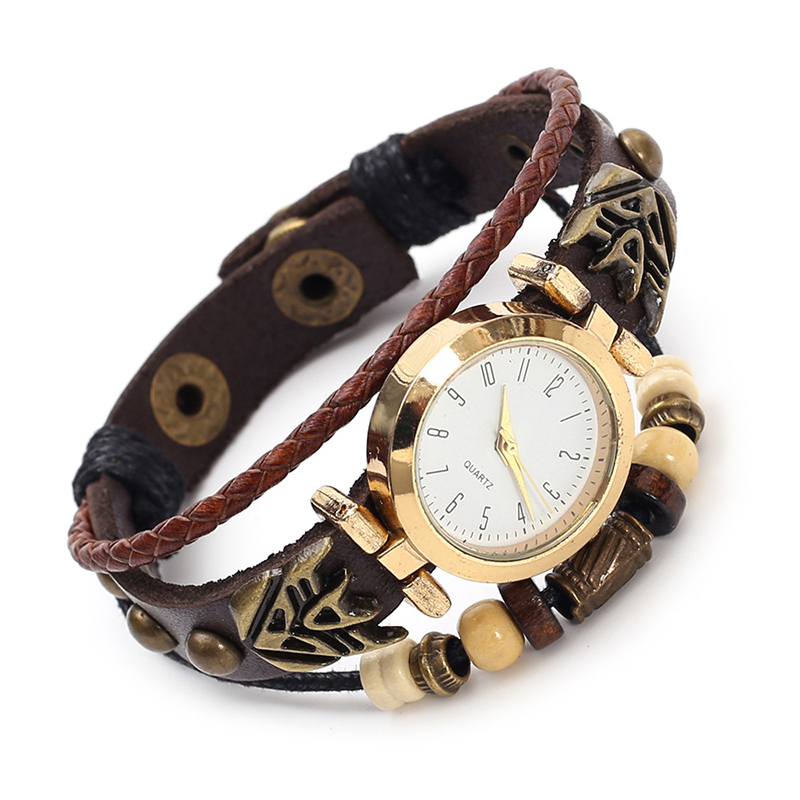 Vintage Leather Quartz Watch H - Men Accessories Pk 评论和价格