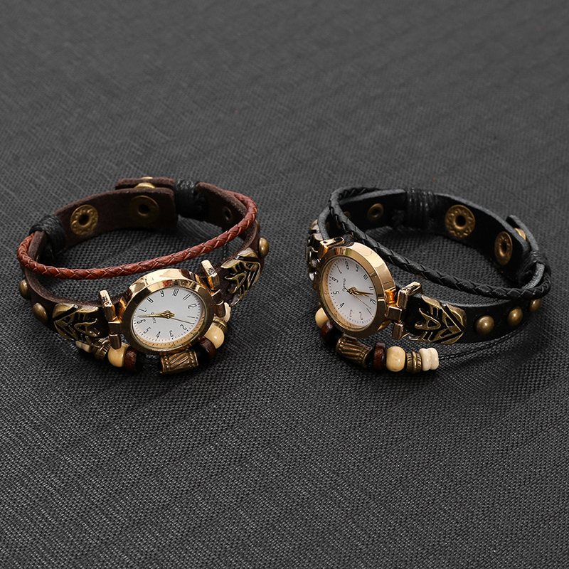 Vintage Leather Quartz Watch H - Men Accessories Pk 评论和价格