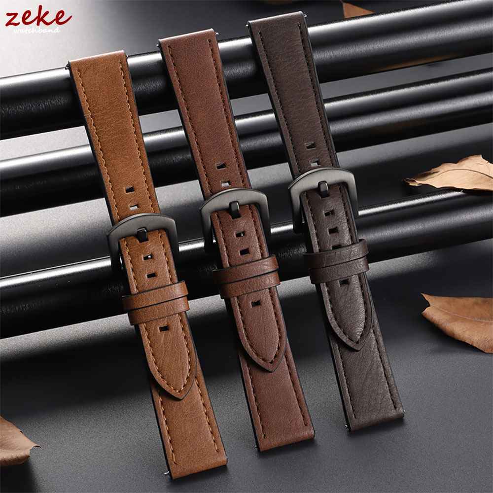 20/22mm Leather Strap Watchban - Men'S Accessories New Balance 评论和价格