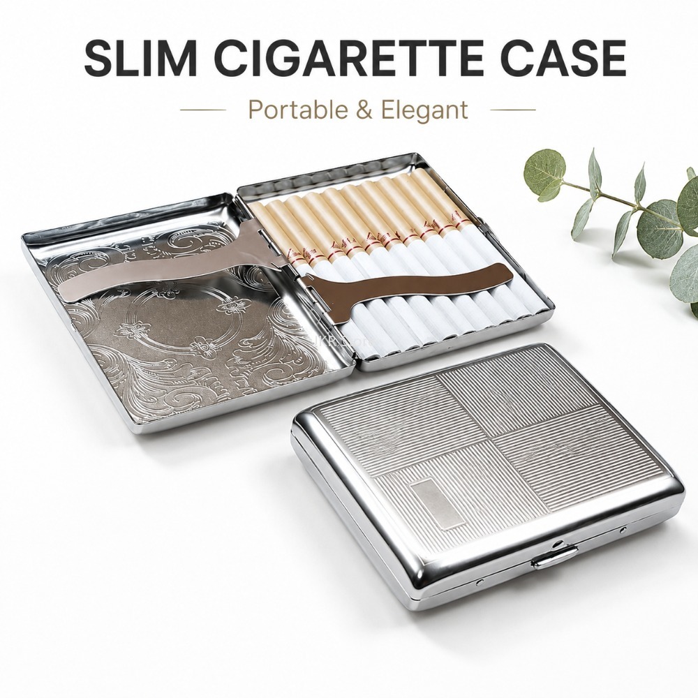 Stainless Steel Cigarette Box  - Men Accessories Usa 评论和价格