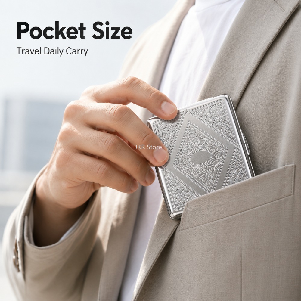 Stainless Steel Cigarette Box  - Men Accessories Usa 评论和价格