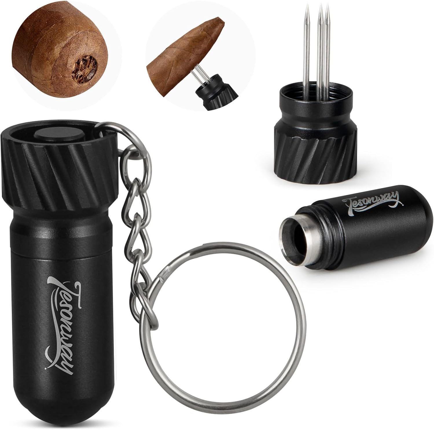 Cigar Punch Cutter, 2-in-1 Cig - Men Accessories Drawing 评论和价格