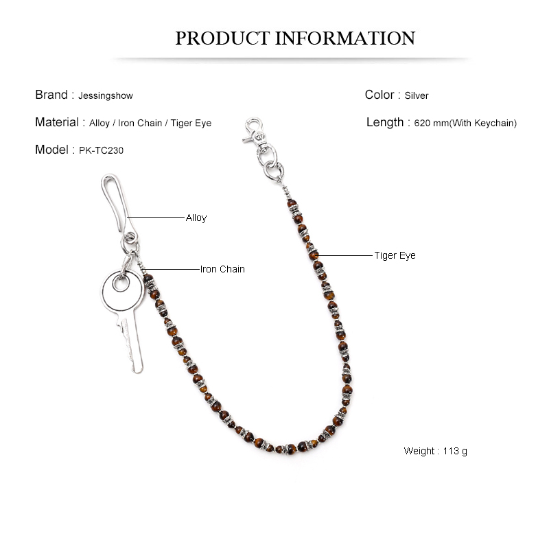 Hip Hop Punk Tiger Eye Beaded  - Men Accessories Pk 评论和价格