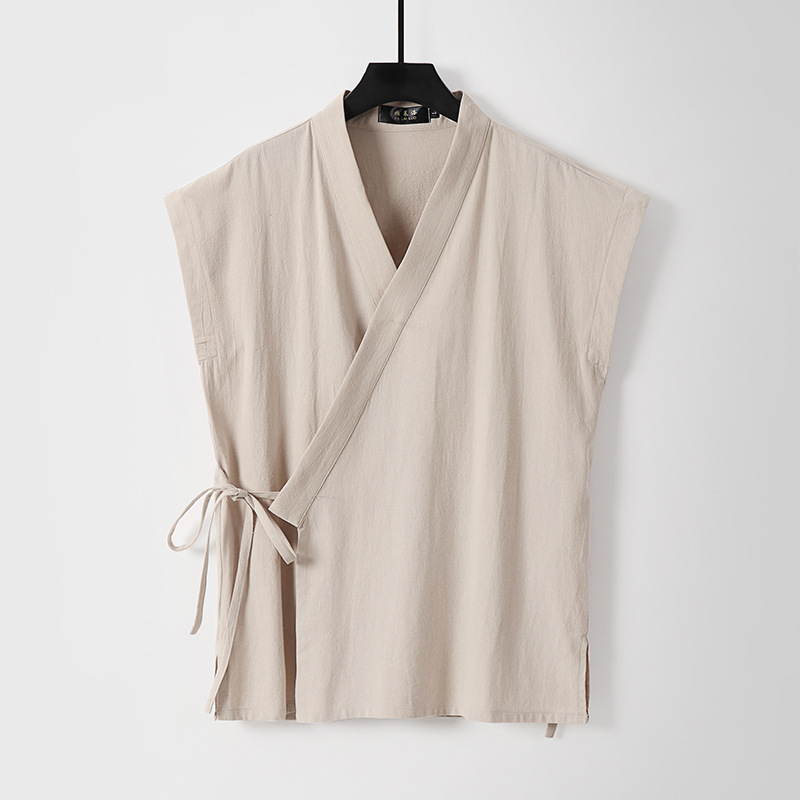 Chinese Men's Cotton Linen Tan - Men'S Kimono Accessories 评论和价格