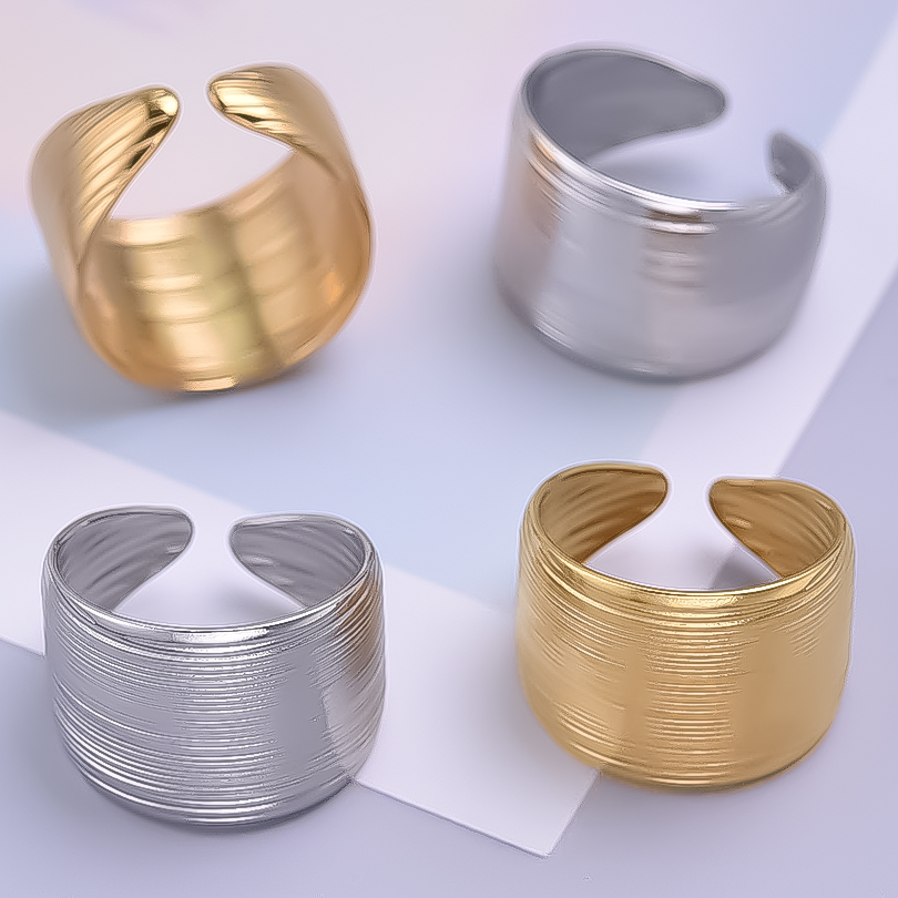 Korea Fashion Wide Ring Open S - Men Accessories Drawing 评论和价格